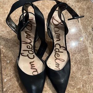 Black heels with ankle strap size 9